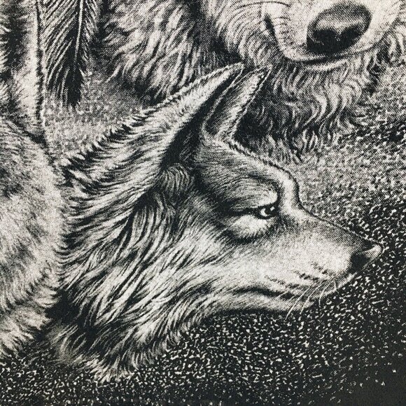 Springhill Wholesale Shirt Mens Large Black Indian Warrior Wolf Single Stitch - Picture 16 of 16